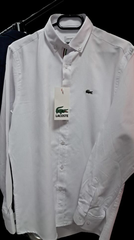 Lacoste Erkek Gömlek (Slim Fit) M - Beyaz