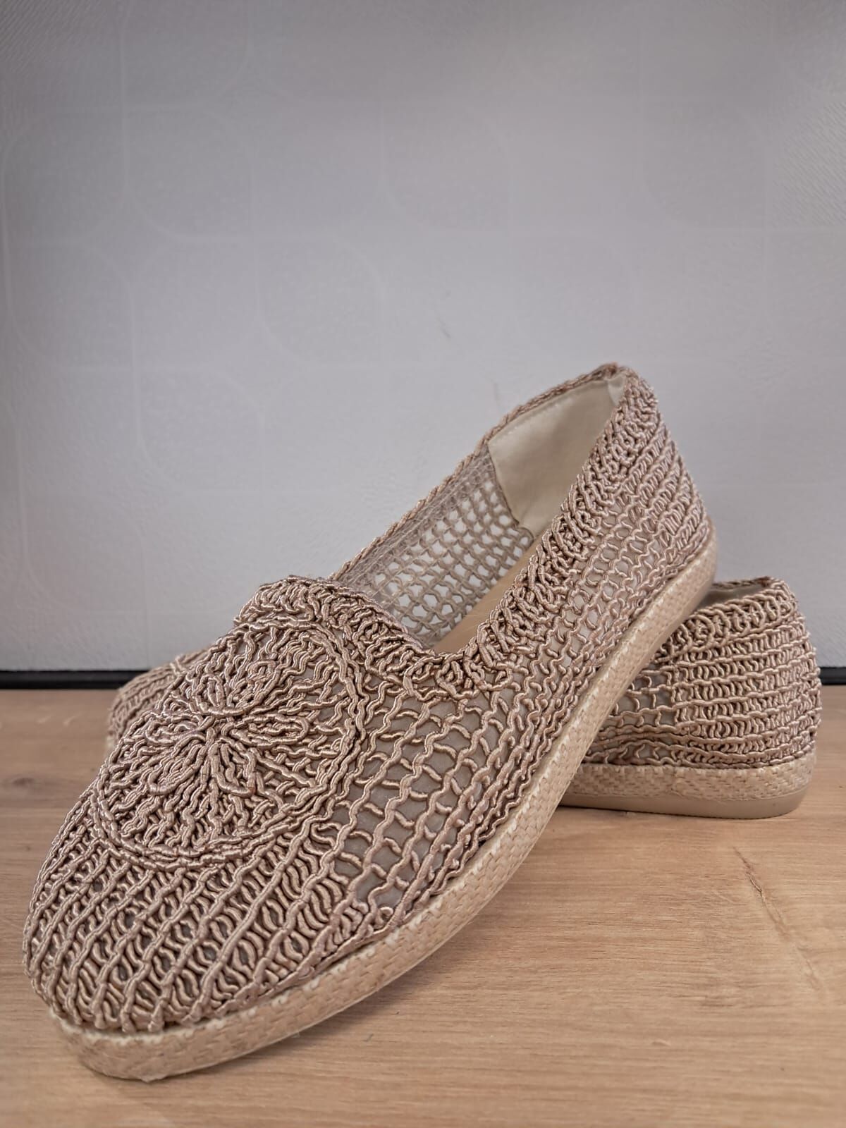 Kadın Küt Örme Vizon Rengi Babet Ayakkabı (Shoes)
