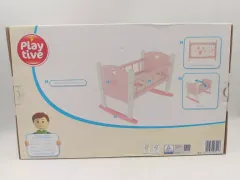 Play Tive Ahşap Oyuncak Bebek Beşiği (Wooden Rocking Doll Cradle)
