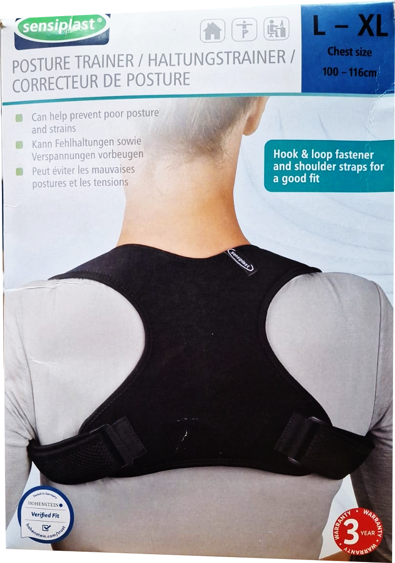 Sensiplast Ortopedik Dik Duruş Korsesi Kamburluk Önleyici Korse Sırt Korsesi Klavikula Desteği L-XL (Posture Trainer)