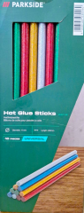 Parkside Renkli Simli Ince 10'lu Mum Silikon Çubuk - Simli (Hot Glue Sticks)