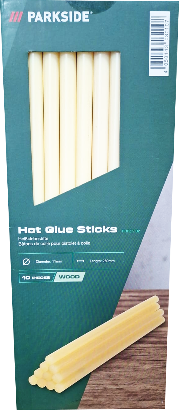 Parkside Renkli Ince 10'lu Mum Silikon Çubuk - Tek Renk Sarı (Hot Glue Sticks)