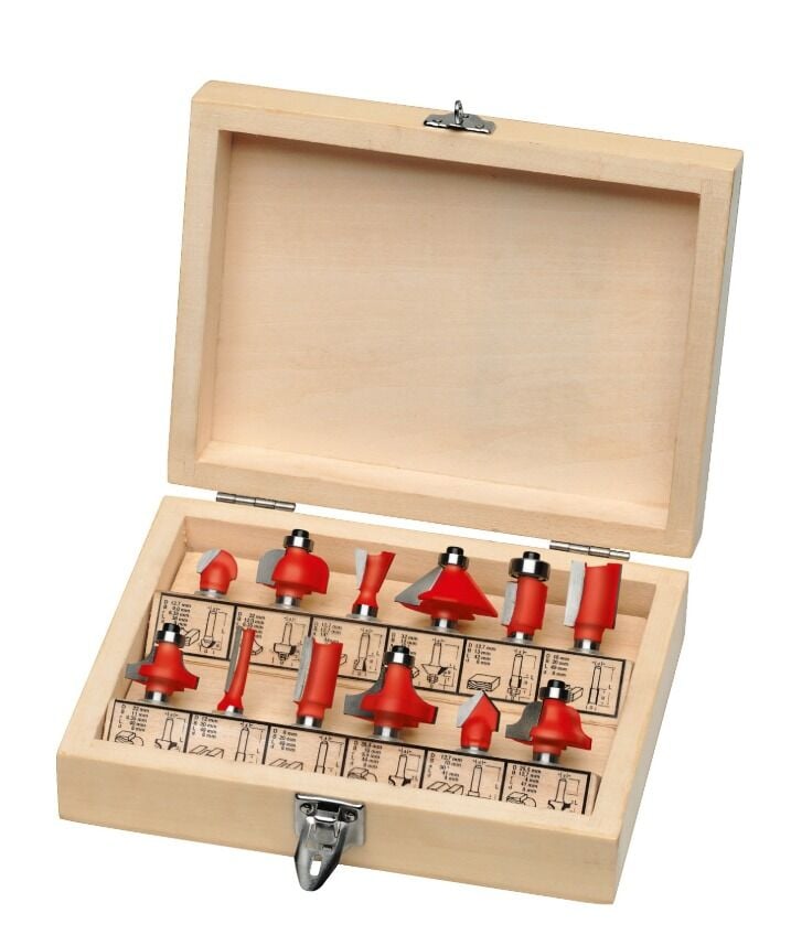 Lux Tools 12 Parça Ahşap Freze Uç Seti 8mm Sap