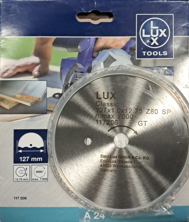 Lux Tools Klasik Dairesel Testere Bıçağı 80 Diş 127mm x 12.75 mm