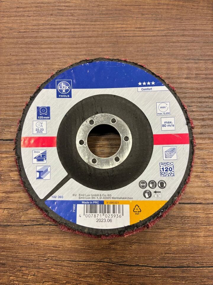 Lux Tools K120 Kumlu Flap Disk Zımpara 125 mm