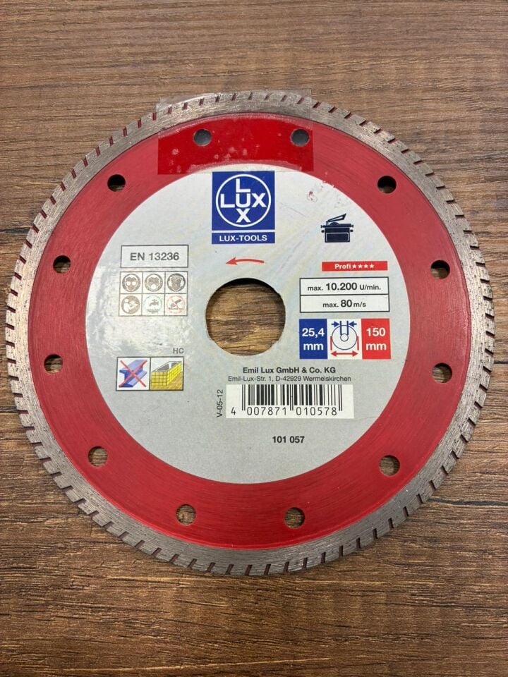 Lux Tools Fayans ve Mermer İçin Kesme Diski 150 mm