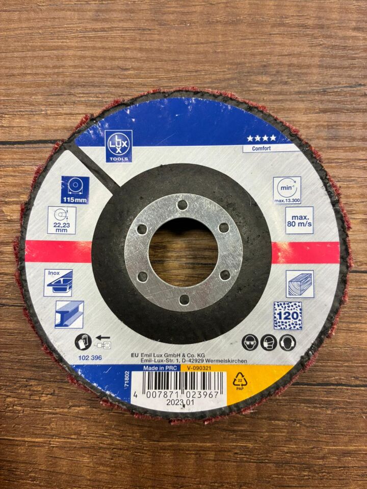 Lux Tools K120 Kumlu Parlatıcı Flap Disk 115mm.