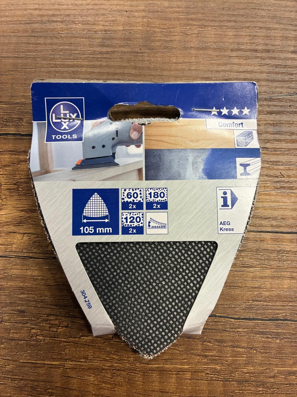 Lux Tools 105 mm Cırtlı  Üçgen Zımpara Seti 2 x (  K60 + K120 + K180 )