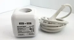 Silver Crest USB'li Uzatma Kablosu Beyaz Renk (Socket Cube With USB Ports)
