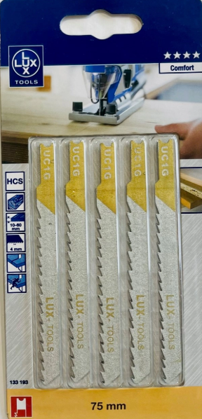 Lux Tools U Kelepçesi Dekupaj Testeresi Bıçağı 75mm. Diş Aralığı 4mm.