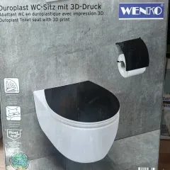 Wenko Sunset Sky Klozet Kapağı 3D Basklı - Otomatik Kapanma (Siyah)
