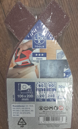 Lux Tools Ütü Zımpara Kağıdı 106x200mm. 8 Delik