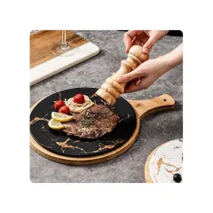 Esmeyer Mermer Desen Porselen Kaplama Bambu Servis Tabağı