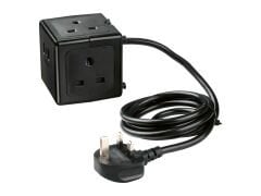 Tronic Soket Küp USB Portlu Siyah (Cube Multiprise Avec Ports Usb)