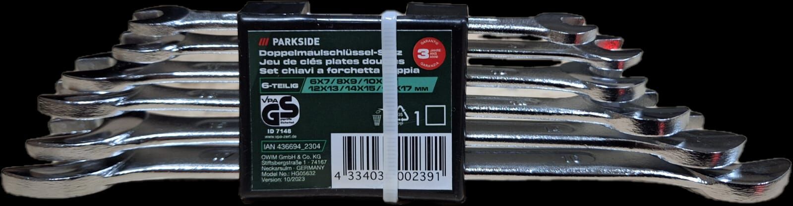 Parkside 6'lı Düz Anahtar Seti (Doppelmaulschlüsses-Setz)
