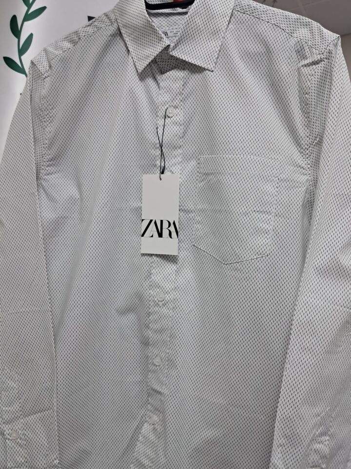 Zara Erkek Beyaz Gömlek Desenli