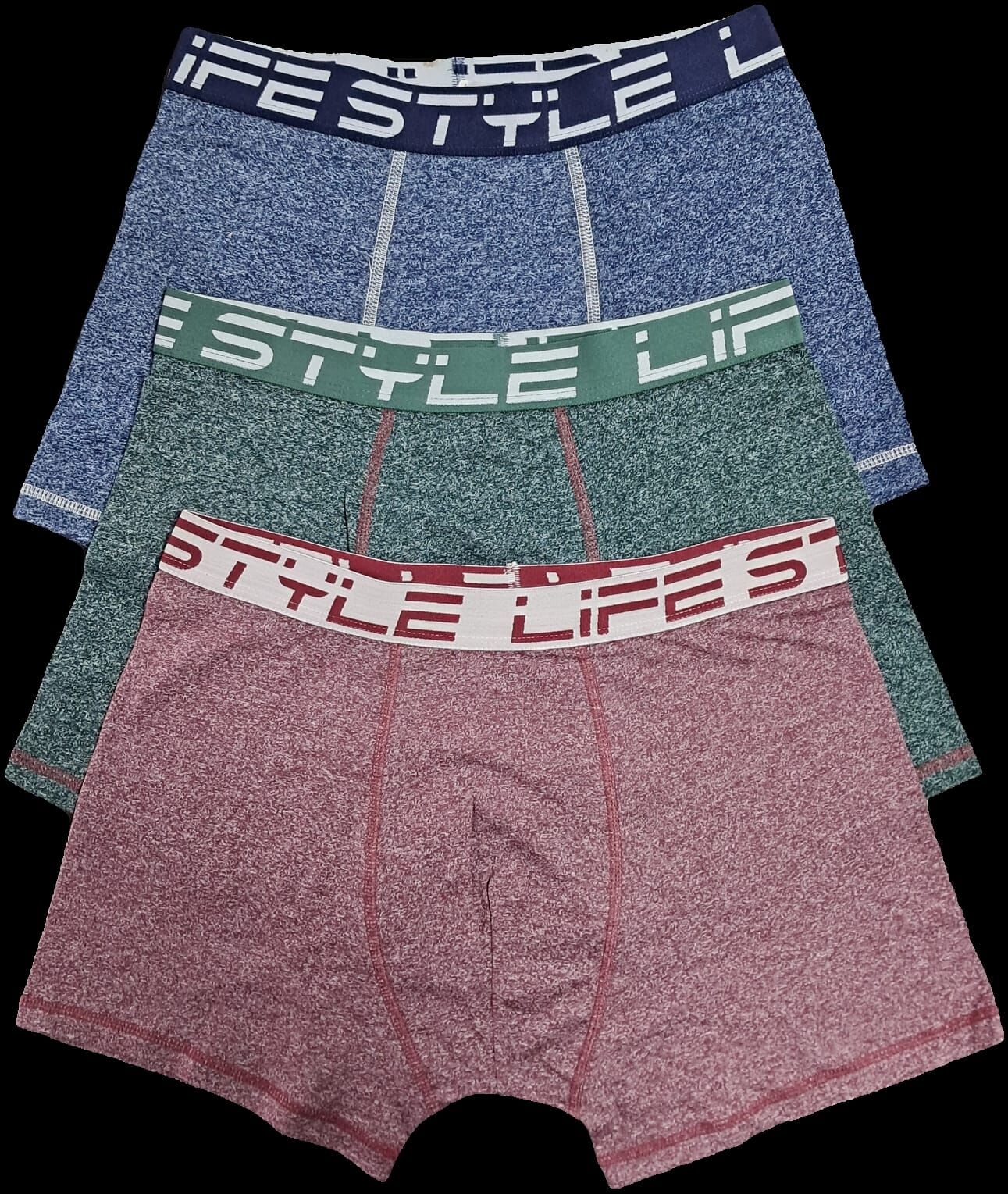 Erkek Pamuklu Renkli Boxer 3'lü Paket (Tex)