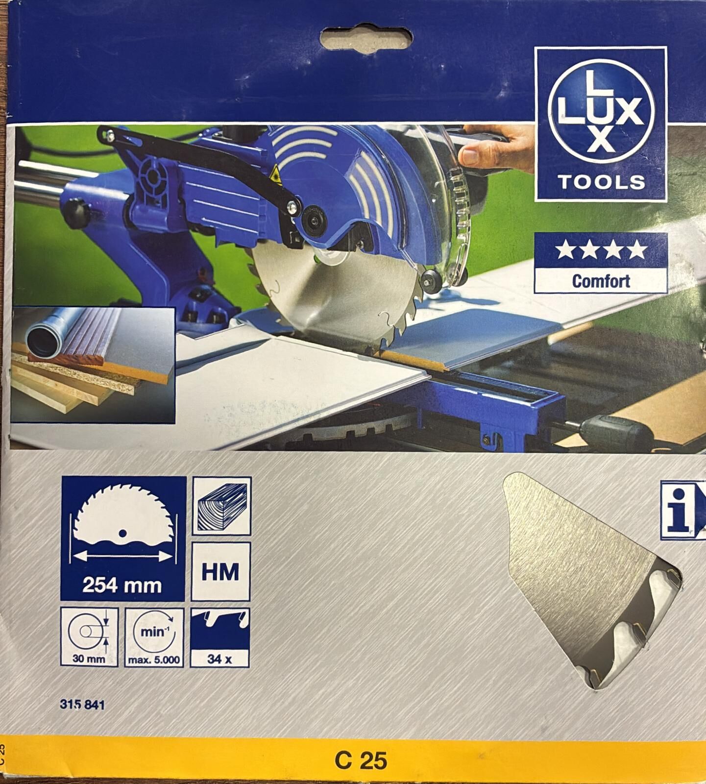 Lux Tools Ahşap için Gönye Karbür Testere Bıçağı 254 x 30 mm