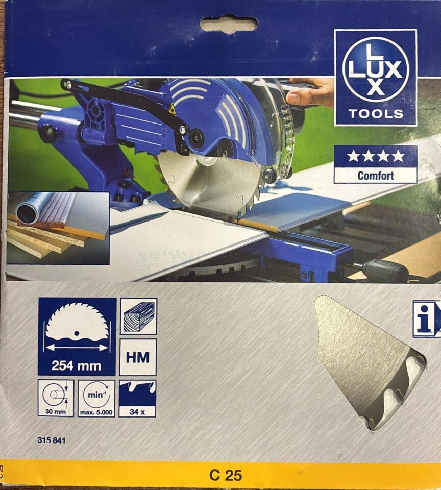 Lux Tools Ahşap için Gönye Karbür Testere Bıçağı 254 x 30 mm