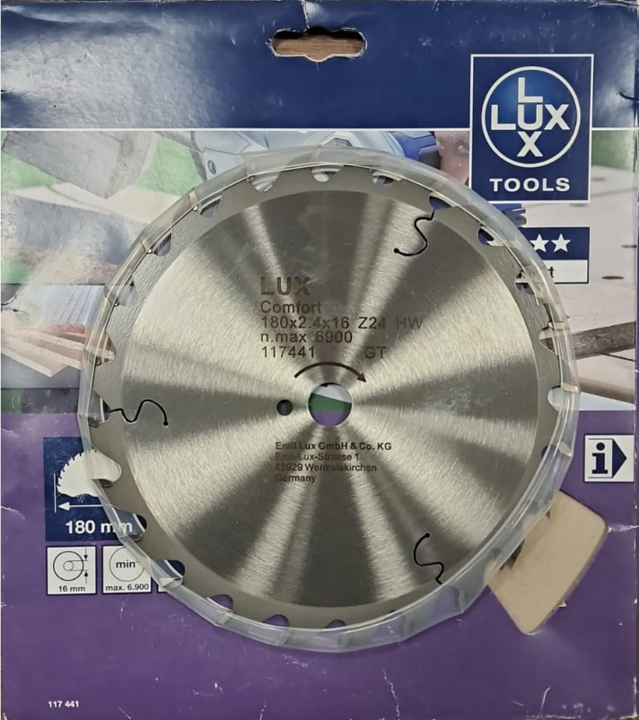 Lux Tools HM Dairesel Destere Bıçağı180mm.24Diş Comfort