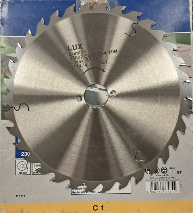 Lux Tools Dairesel Testere Bıçağı230x2.5x30Z34HW Comfort