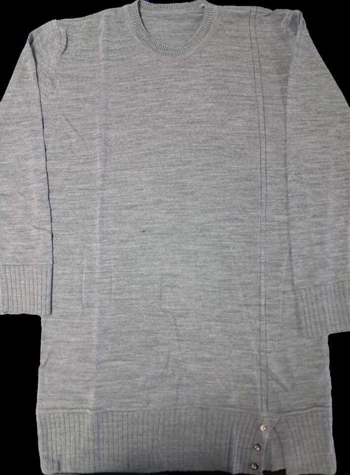 Kadın Düğme Detaylı Triko Tunik