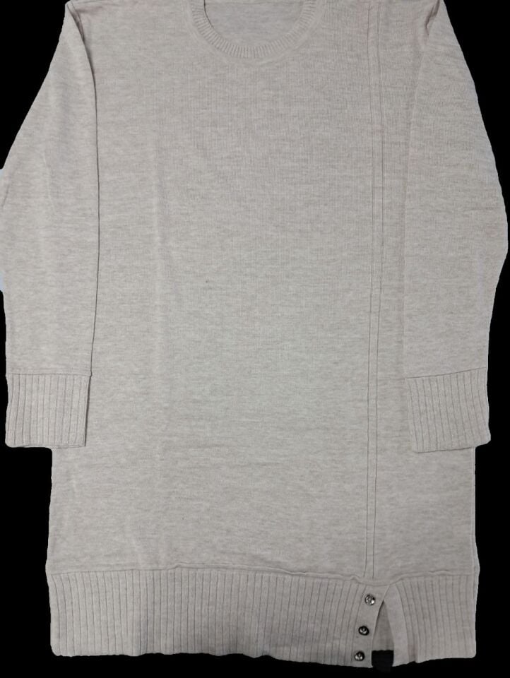 Kadın Düğme Detaylı Triko Tunik