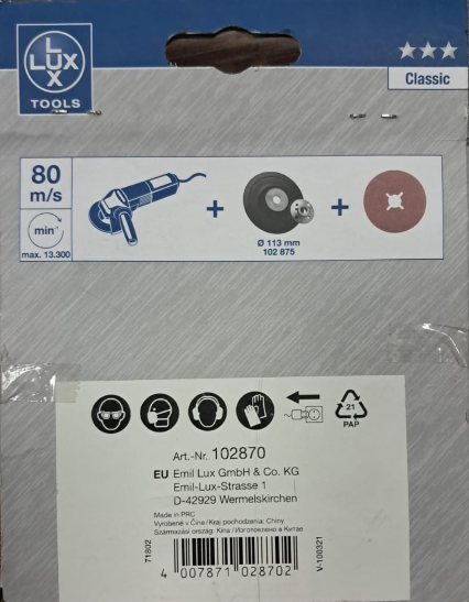 Lux Tools Classic Disk Zımpara115mm.40Kum 5x