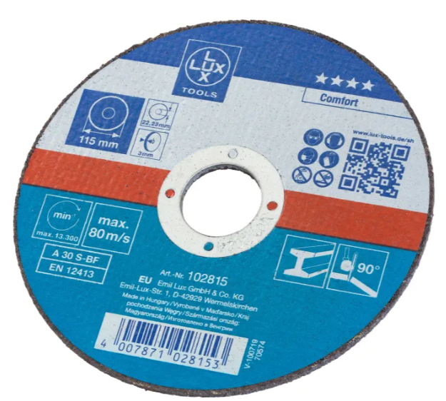 Lux Tools Metal İçin Düz Fiber Kesme Diski, Ø115mm.