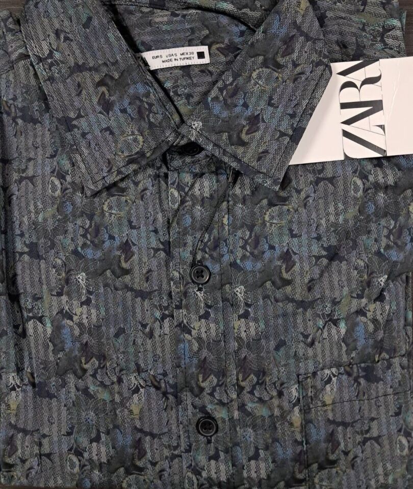 Zara Erkek Baskılı Gömlek L