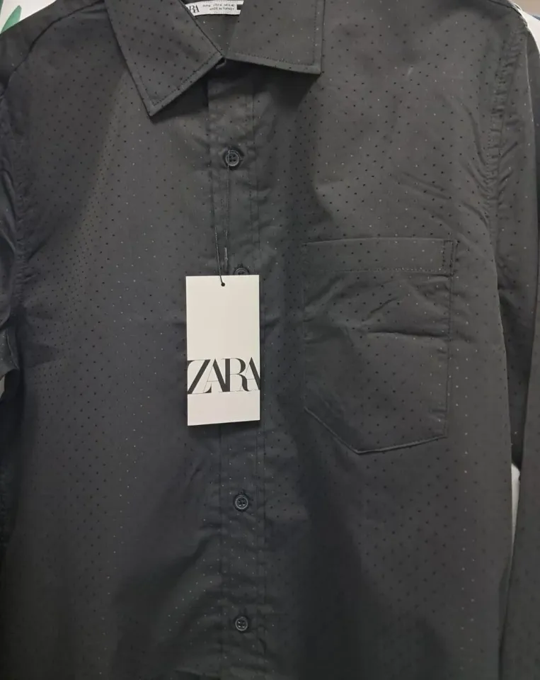 Zara Erkek Baskılı Siyah Gömlek S
