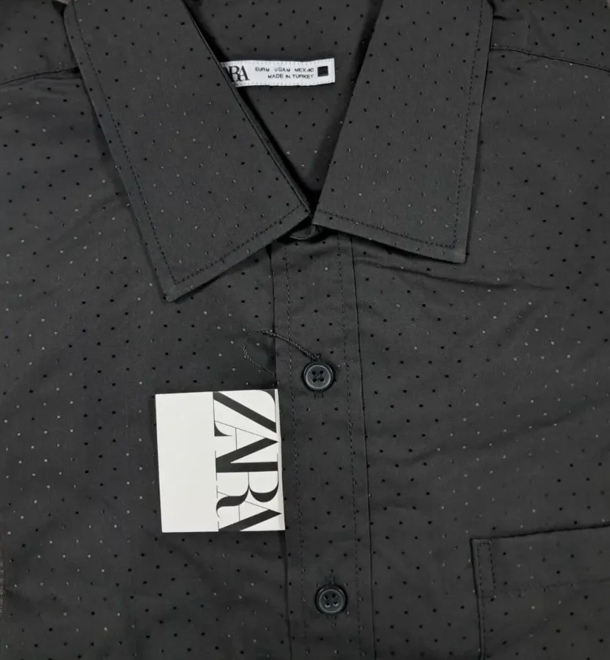 Zara Erkek Baskılı Siyah Gömlek S