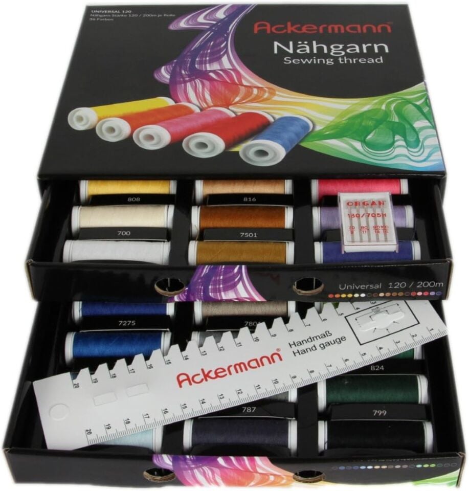 Ackermann 36 Renk x 200 m Evrensel 120 Dikiş İpliği (Ackermann Universal 120)