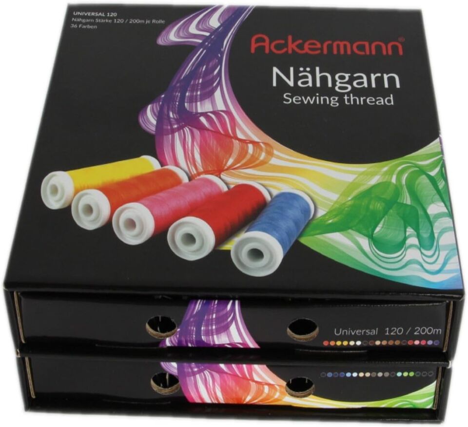 Ackermann 36 Renk x 200 m Evrensel 120 Dikiş İpliği (Ackermann Universal 120)