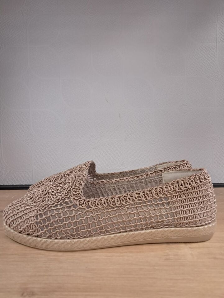 Kadın Küt Örme Vizon Rengi Babet Ayakkabı (Shoes)