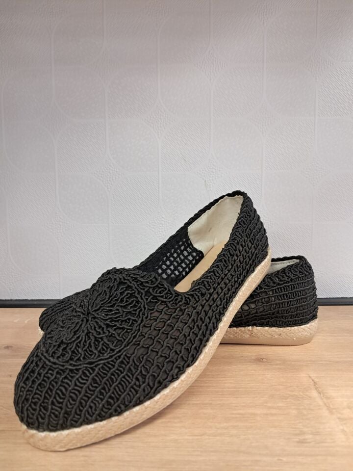 Kadın Örme Siyah Renk Babet Ayakkabı (Shoes)