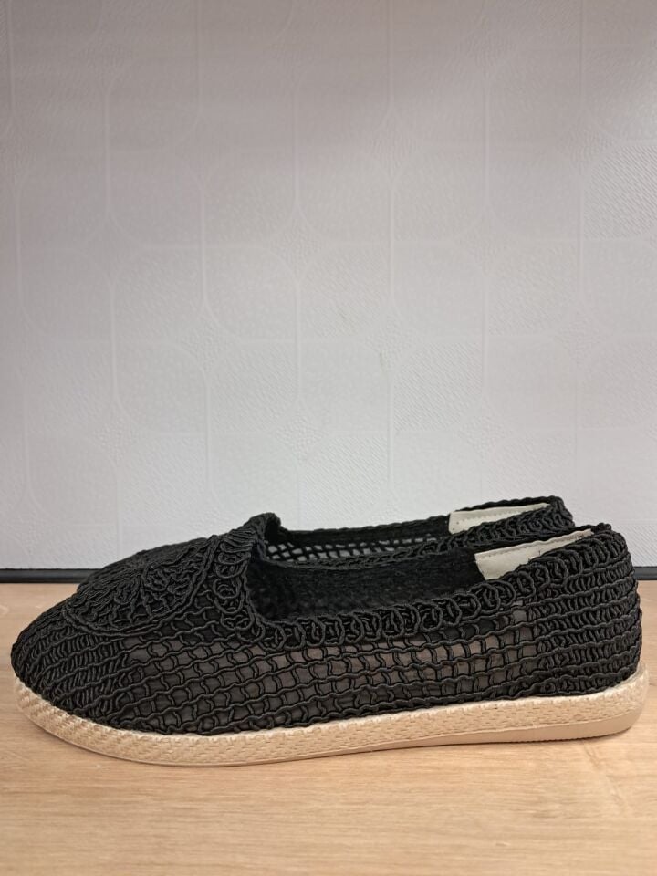 Kadın Örme Siyah Renk Babet Ayakkabı (Shoes)