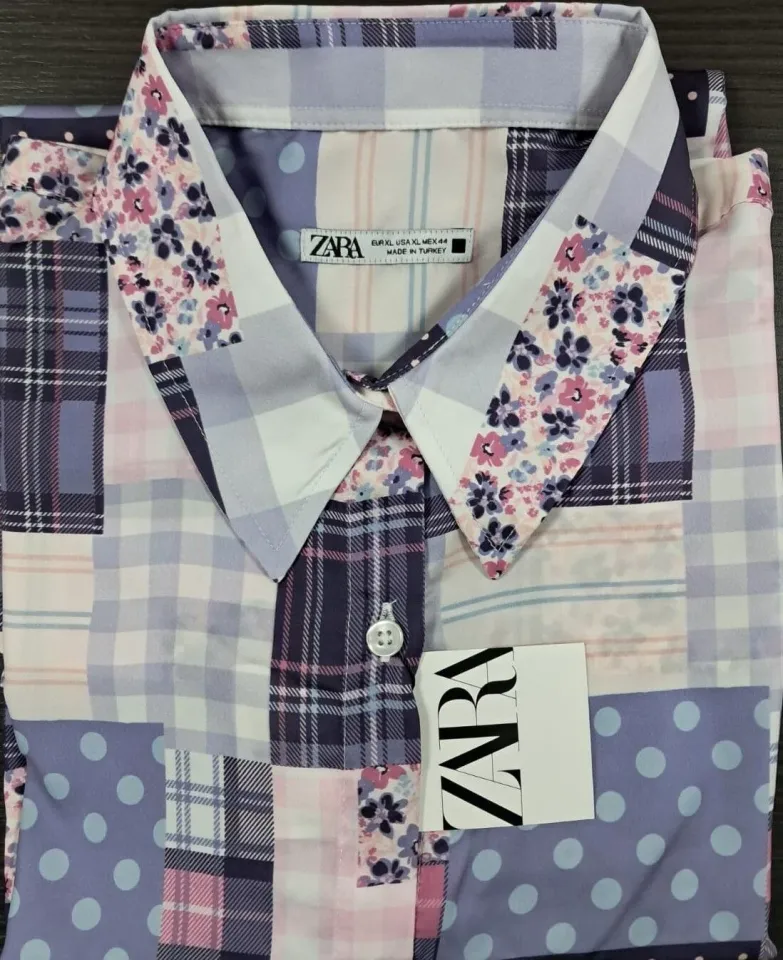 Zara Kadın Patchwork Desenli Gömlek