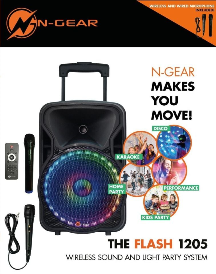 N-Gear Kablosuz Ses ve Işık Parti Sistemi (Theflash 1205)