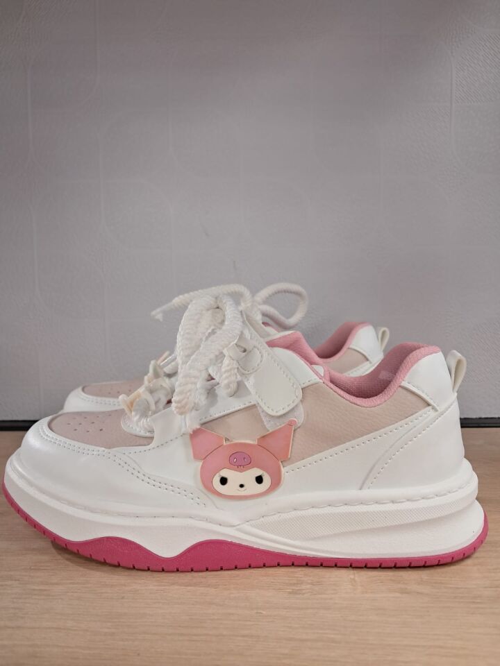 Kız Çocuk Kuromi Detaylı Beyaz Spor Ayakkabı